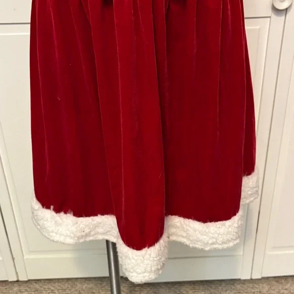Red Velvet Santa Dress with White Trim - Picture 4 of 6